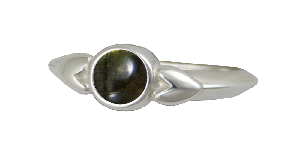 Sterling Silver When Two Hearts Are One Ring With Spectrolite Size 10